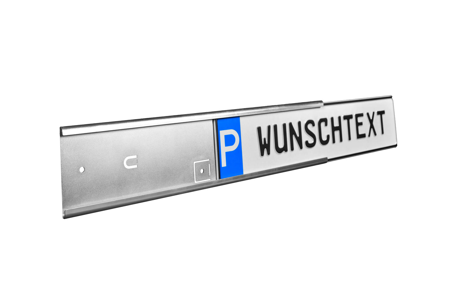 Wandhalterung mit eingeschobenem Parkplatzschild