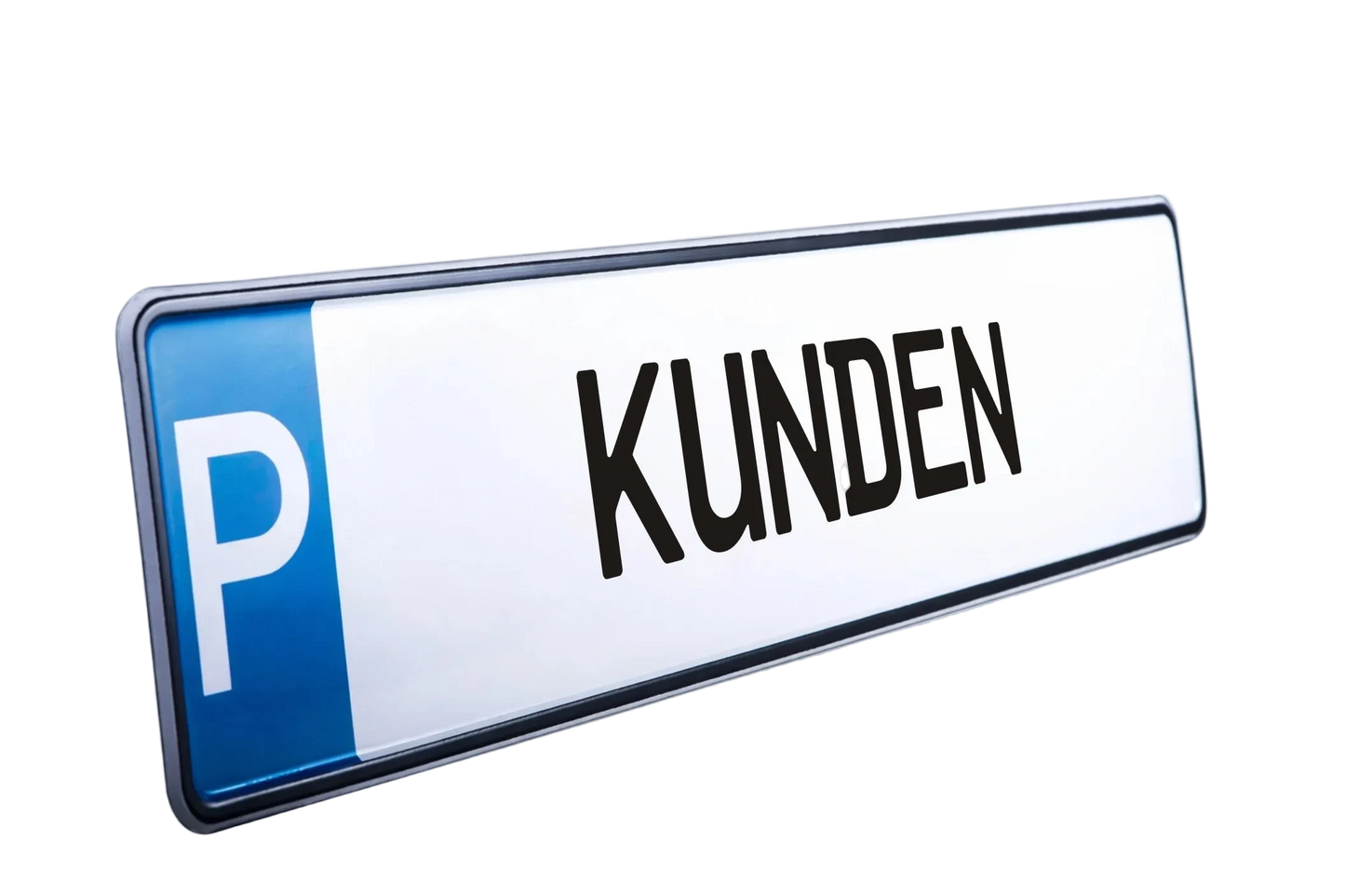 Parkplatz-Kennzeichen mit Aufschrift KUNDEN