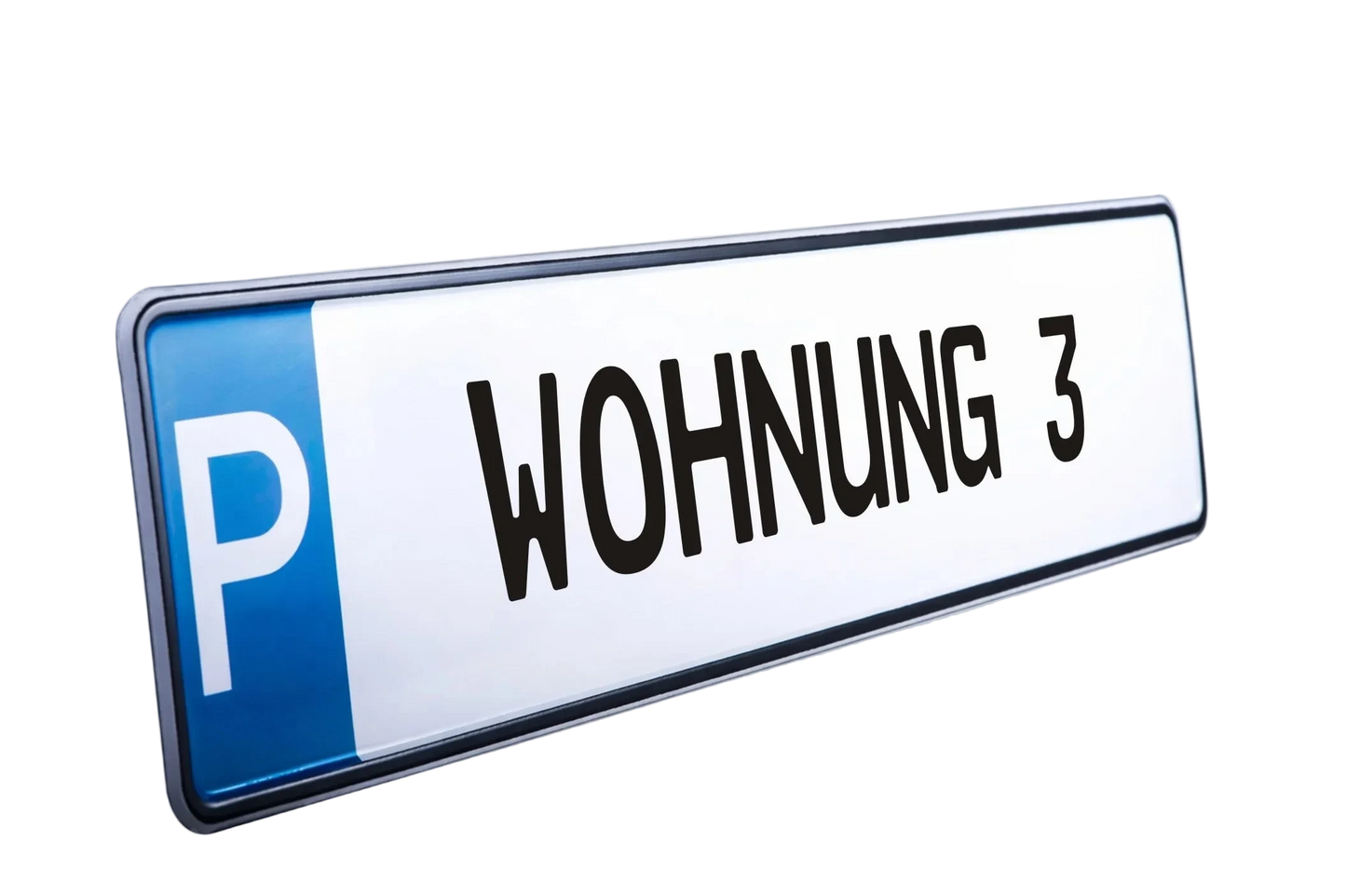 Parkplatz-Kennzeichen mit Aufschrift WOHNUNG 3