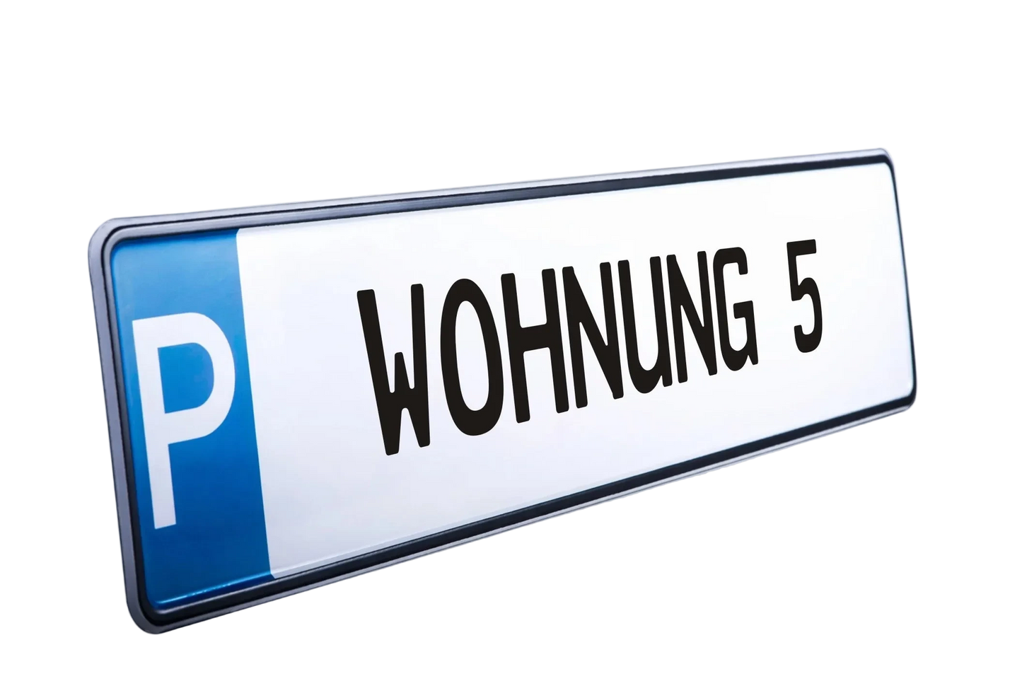 Parkplatz-Kennzeichen mit Aufschrift WOHNUNG 5
